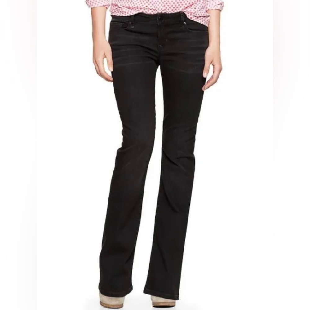 NWT GAP 1969 Perfect Boot Jeans in Onyx With Subtle Fading/Whiskering 0P
